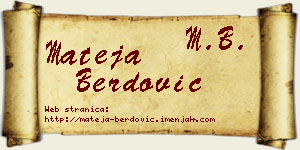 Mateja Berdović vizit kartica